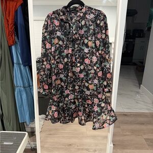 Banana Republic Black Floral Mini Dress